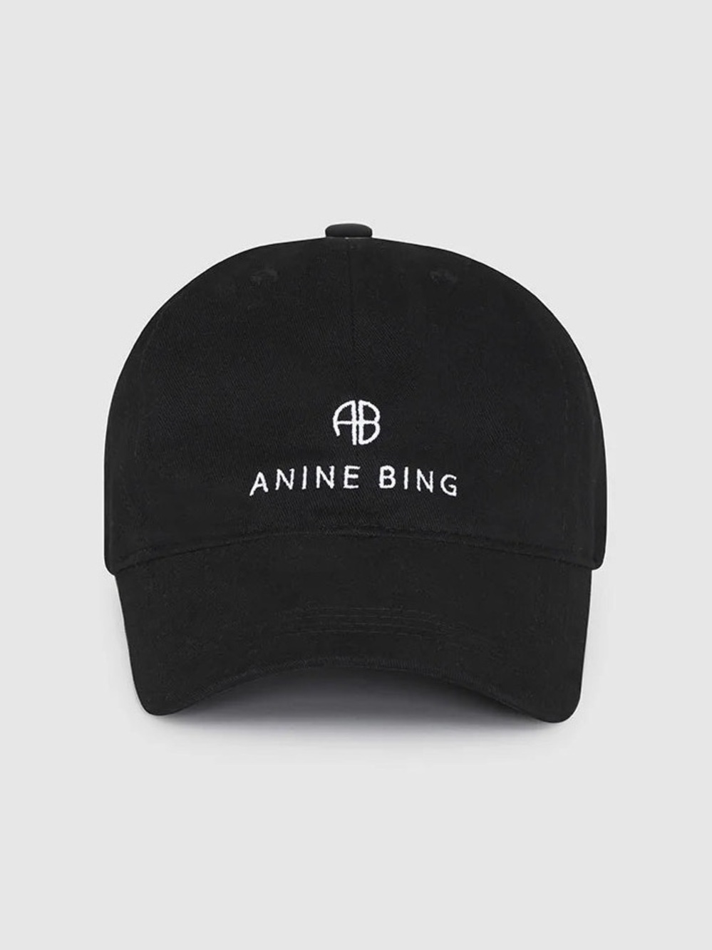 NWT Anine Bing Jeremy Baseball Cap Black Embroidered Logo Cotton Hat Sporty Chic